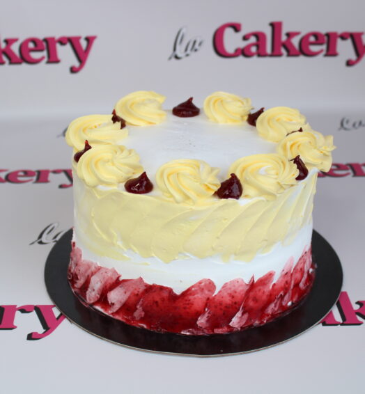 8″ Lemon Raspberry Cake (up to 12 slices)